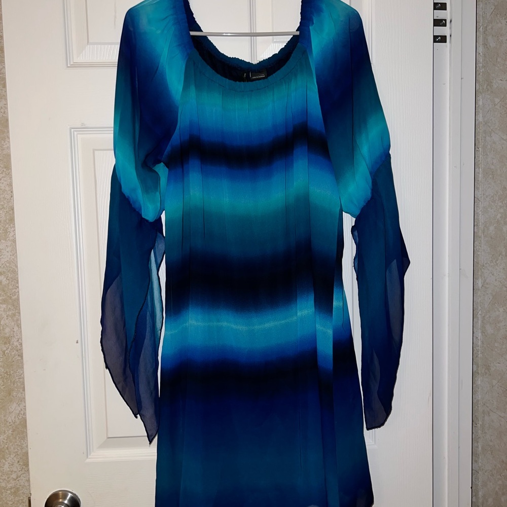 New Directions Teal and Navy Dress